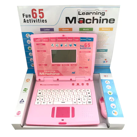Laptop interactiv cu mouse, 65 functii, limba engleza, roz [2]