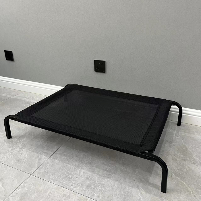 Pat pentru Animalele de Companie,  din Plasa este Rezistent la Umiditate, Picioare de Otel, Respirabil, Marimea M 90 x 60 x 16 cm, Negru [2]
