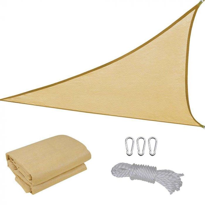 Prelata de soare/ Copertina de tip parasolar pentru terasa si gradina, triunghiulara, 3x3x3 m, galbena [1]