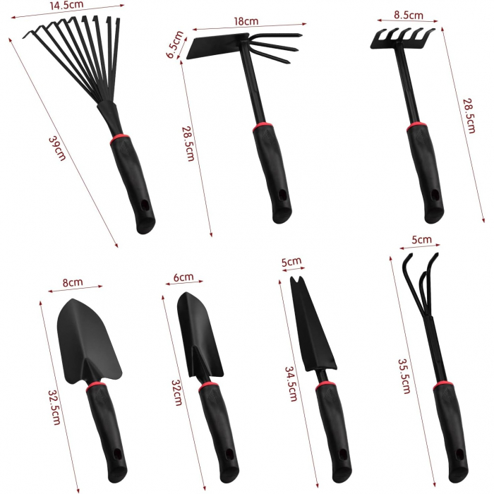 Set 9 Unelte de Gradina ,  Material PVC si cardboard, 25 x 14.5 cm, negru [5]