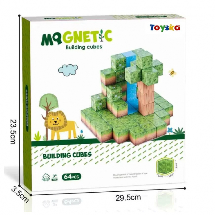 Set cuburi magnetice Creative tip Minecraft, 64 piese, multicolor [4]