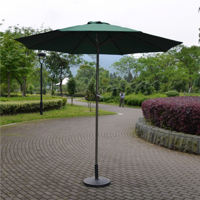 Umbrela Rotunda de Soare pentru Terasa sau Gradina, Diametru 2.70 m, Inaltime 2.80 m, 9 Brate, Manivela, Diametru Tija 35 mm, Inclinare, Verde [3]