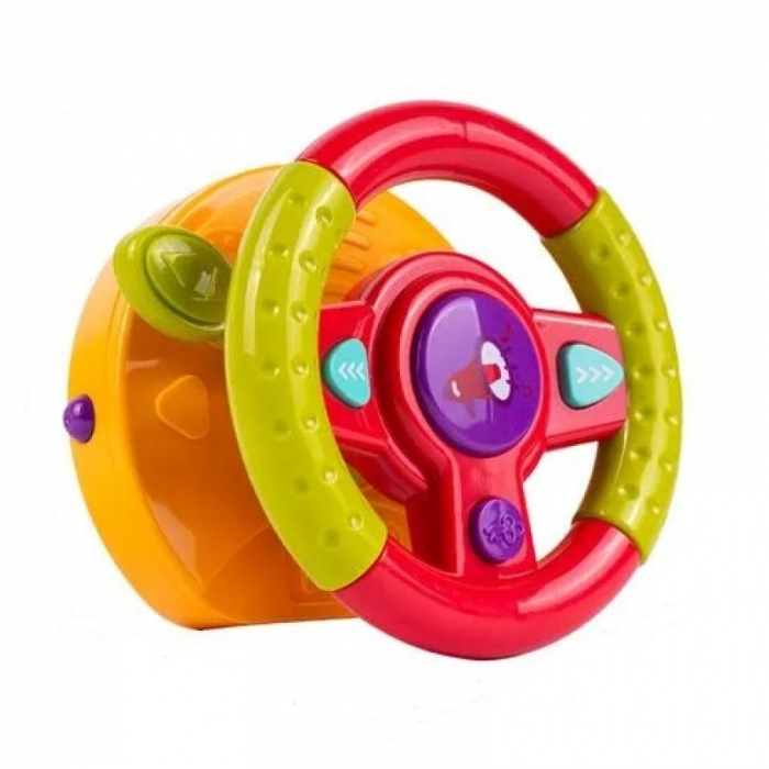 Volan interactiv de jucarie pentru copii 2 in 1 cu sunete si lumini, multicolor [1]