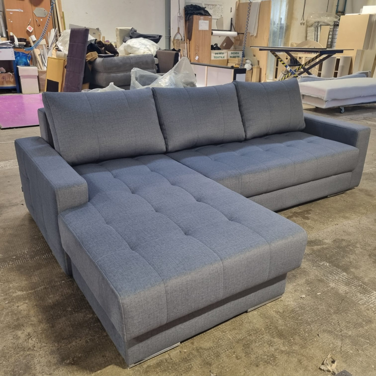 Colțar extensibil Boston OUTLET, modular, cu spațiu depozitare, catifea, dimensiuni 245*170 cm [1]