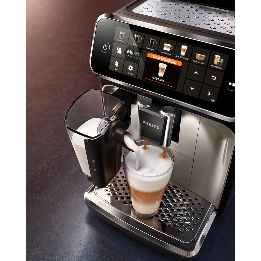 Автоматична кафе машина Philips EP5447/90 серия 5400 LatteGo, черна [7]