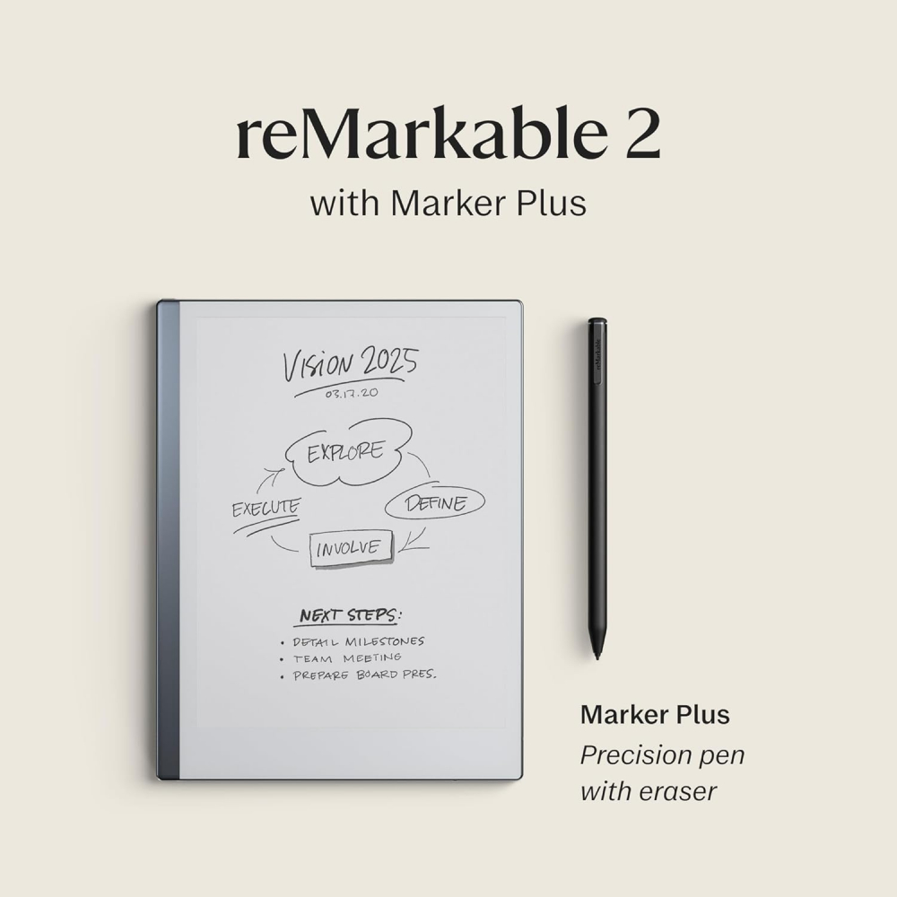 ePaper таблет reMarkable 2 с Marker Plus писалка и включени Marker tips, сребрист [3]