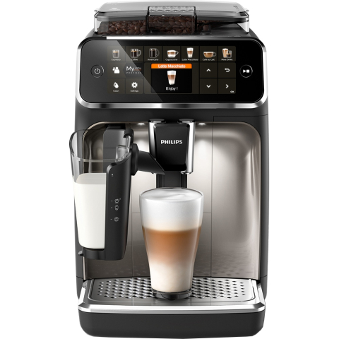 Автоматична кафе машина Philips EP5447/90 серия 5400 LatteGo, черна