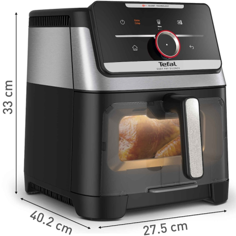 Фритюрник с горещ въздух Tefal Easy Fry Silence EY876DE1, сребрист и черен [4]