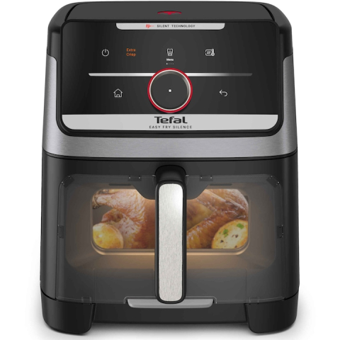 Friteuza cu aer cald Tefal Easy Fry Silence EY876DE1, argintiu & negru