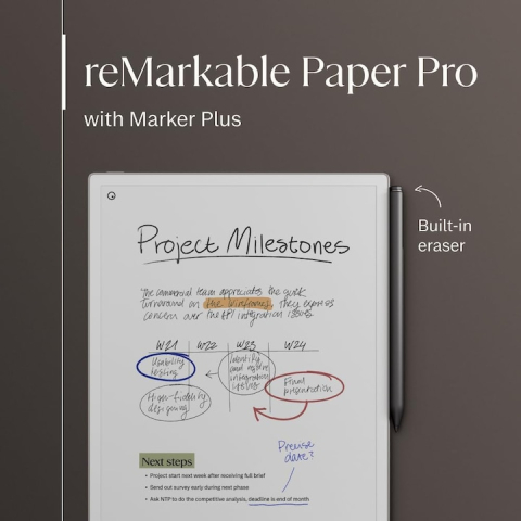 Таблет reMarkable Paper Pro 11.8", с включен стилус Marker Plus, Сив [5]