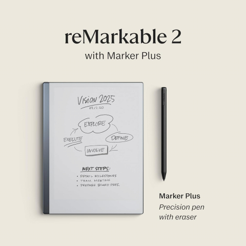 ePaper таблет reMarkable 2 с Marker Plus писалка и включени Marker tips, сребрист [2]