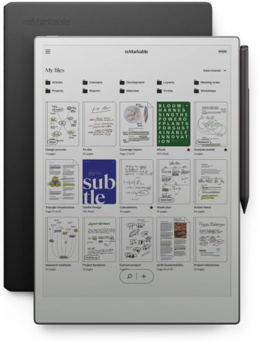 ePaper таблет reMarkable Paper Pro с калъф Book Folio, Marker Plus писалка и включени Marker tips, сребрист [1]