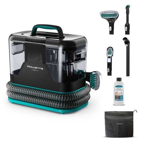 Mosó porszívó - Rowenta Clean IT IN5020F0 kárpittisztító porszívó, 750W, fekete/zöld
