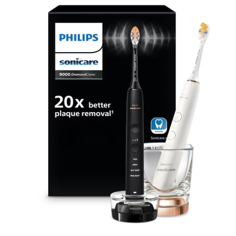 Elektromos fogkefék - Philips Sonicare Diamond Clean 9000 HX9914/69 Fogkefe készlet, fehér/fekete/arany