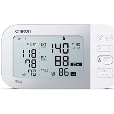 Omron X7 Smart felkaros elektronikus vérnyomásmérő, Bluetooth, fehér [1]