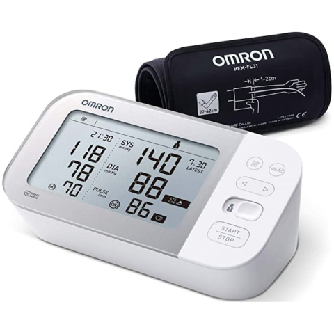 Személyápolási készülékek - Omron X7 Smart felkaros elektronikus vérnyomásmérő, Bluetooth, fehér