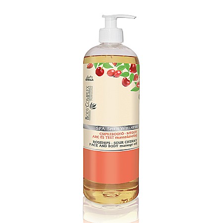 Fermitate  si tonifiere corp - Lady STELLA Spa Spirit Wellness Lace Healing, Ulei de masaj pentru întărirea țesutului conjunctiv cu cireșe-macese 1000 ml