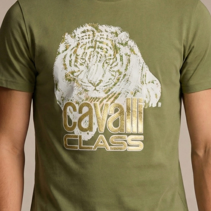 Tricou barbati Cavalli Class verde model CA-22286 [3]