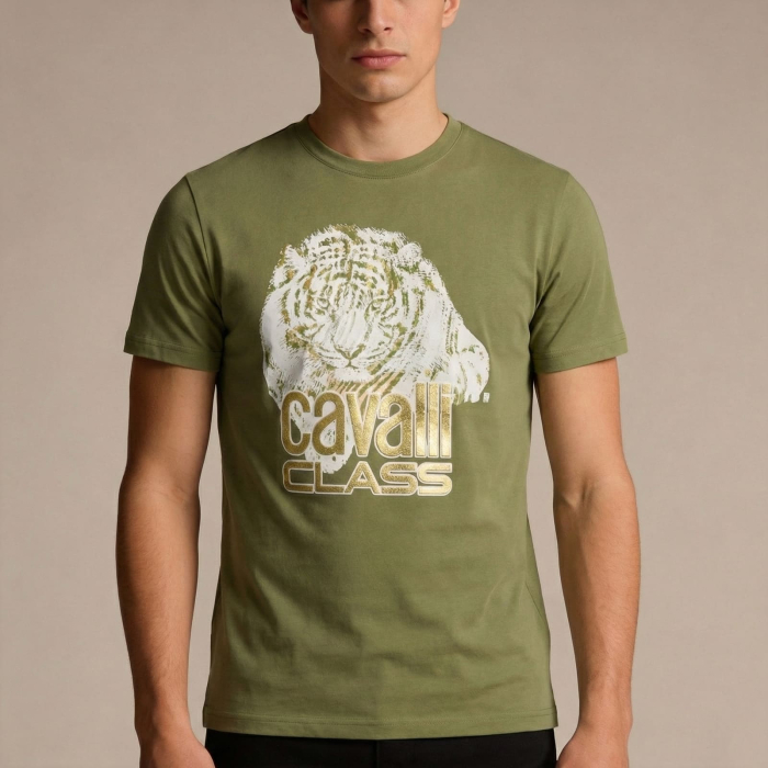 Tricou barbati Cavalli Class verde model CA-22286 [2]
