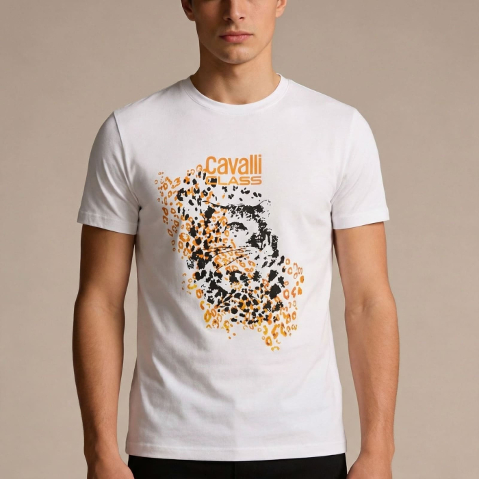 Tricou barbati Cavalli Class alb model CA-26253 [2]