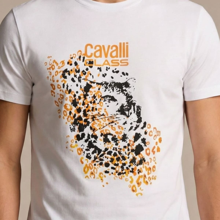 Tricou barbati Cavalli Class alb model CA-26253 [3]