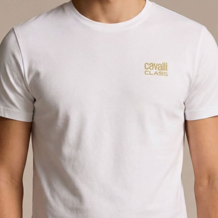 Tricou barbati Cavalli Class alb model CA-26557 [3]