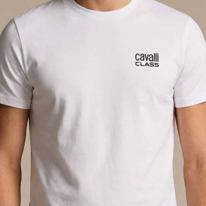 Tricou barbati Cavalli Class alb model CA-26560 [3]
