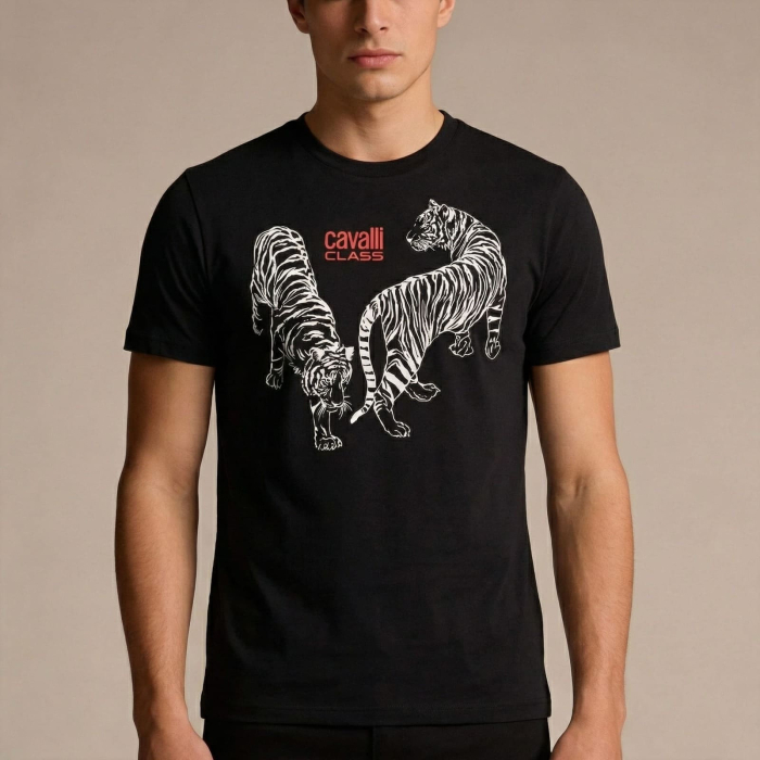 Tricou barbati Cavalli Class negru model CA-28465 [2]