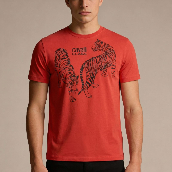 Tricou barbati Cavalli Class rosu model CA-28468 [2]