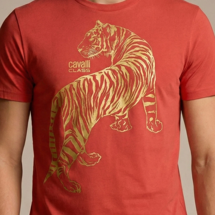 Tricou barbati Cavalli Class rosu model CA-28473 [3]