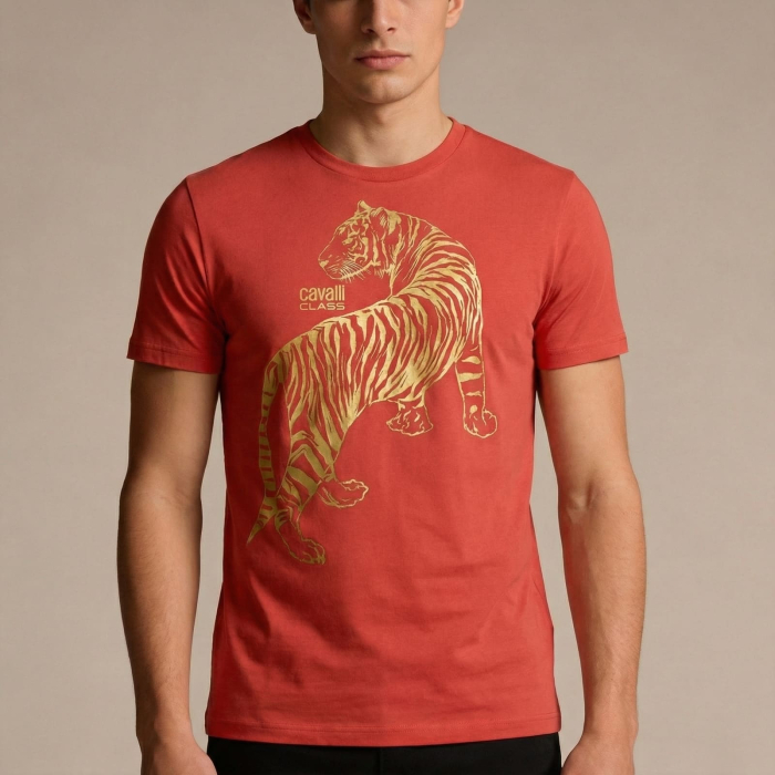 Tricou barbati Cavalli Class rosu model CA-28473 [2]