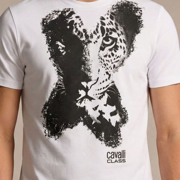 Tricou barbati Cavalli Class alb model CA-28475 [3]