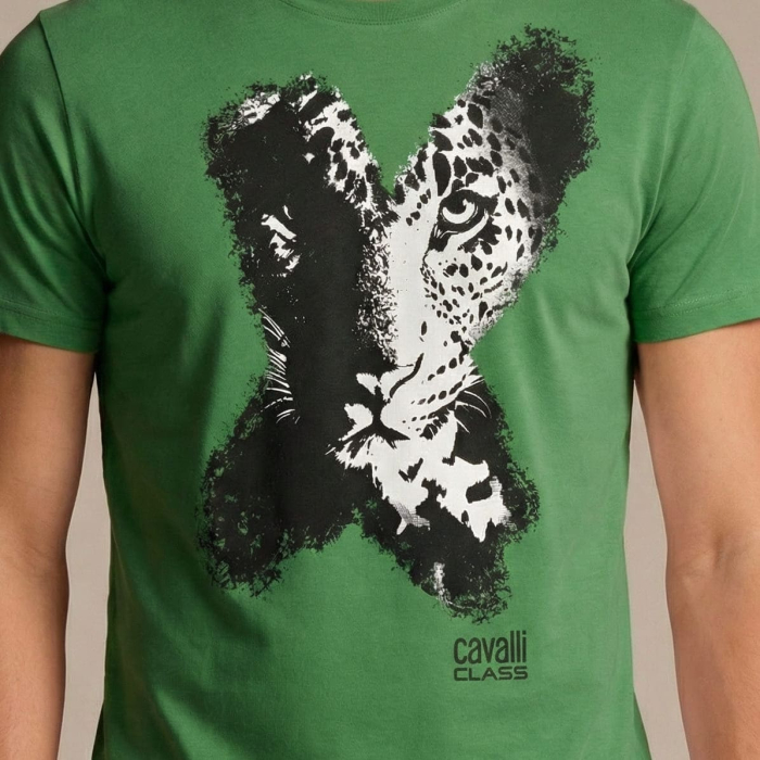 Tricou barbati Cavalli Class verde model CA-28476 [3]