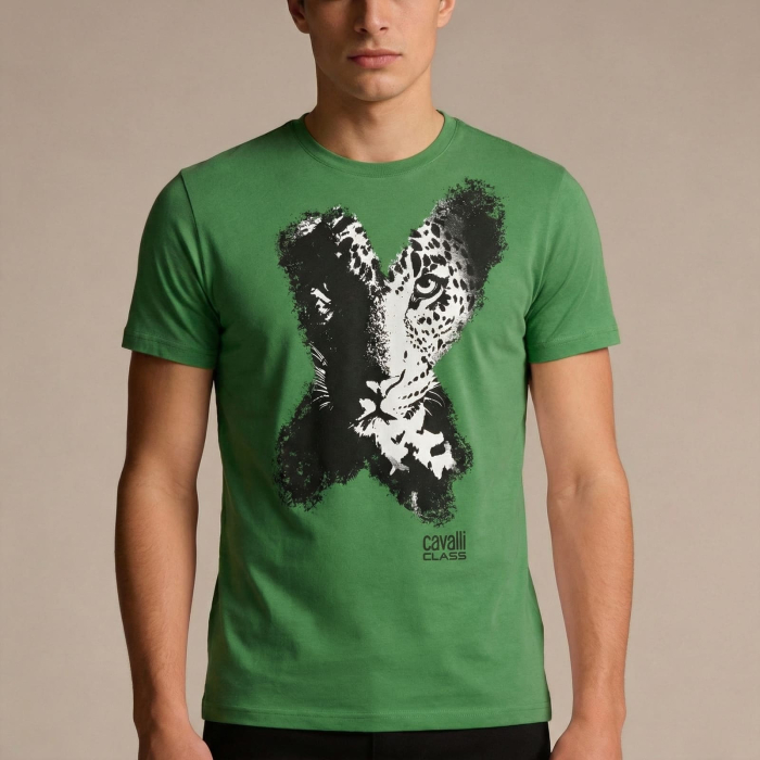Tricou barbati Cavalli Class verde model CA-28476 [2]