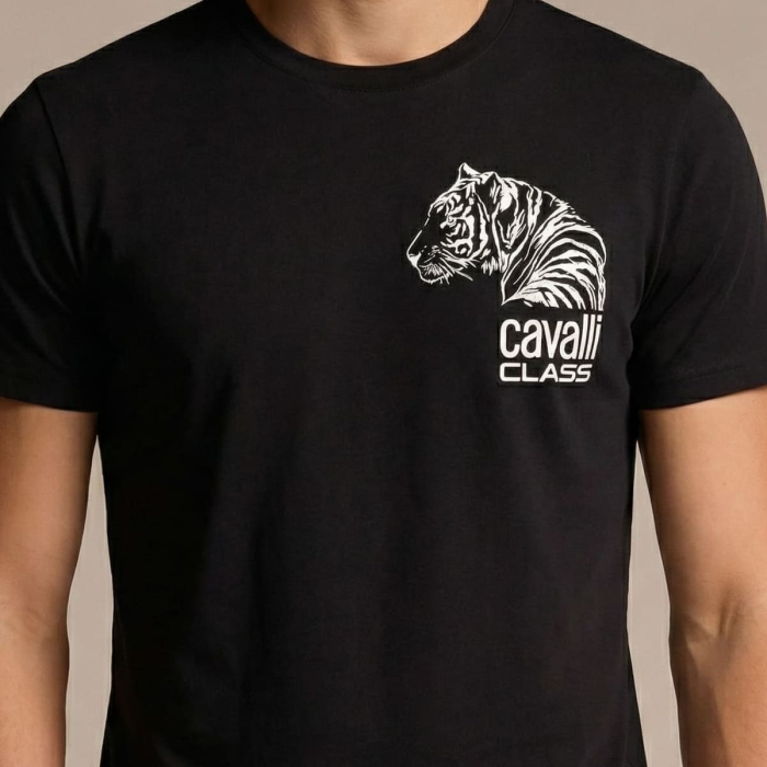 Tricou barbati Cavalli Class negru model CA-28477 [3]