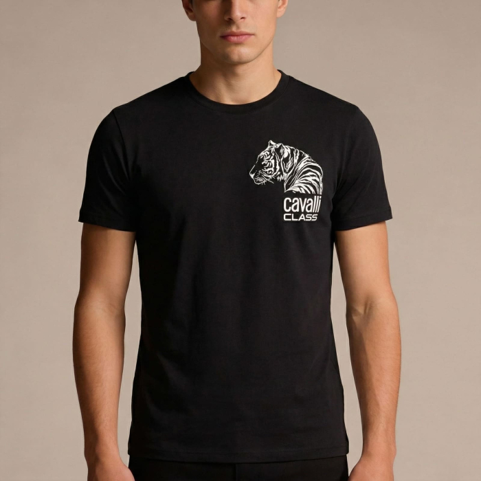 Tricou barbati Cavalli Class negru model CA-28477 [2]