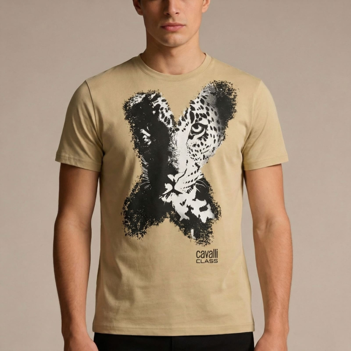 Tricou barbati Cavalli Class bej model CA-28478 [2]