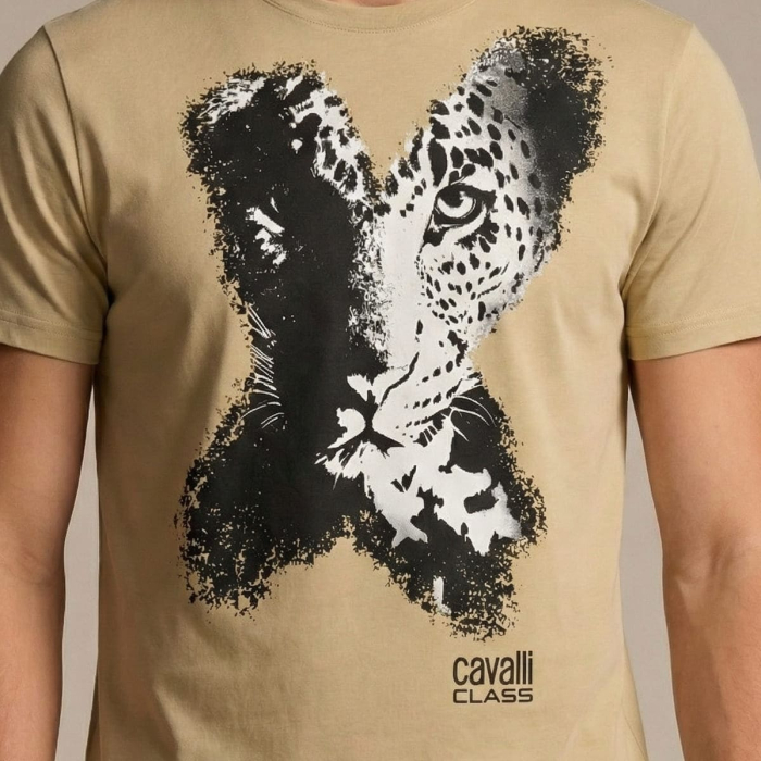 Tricou barbati Cavalli Class bej model CA-28478 [3]