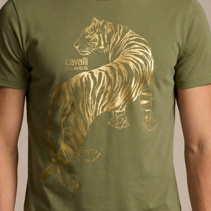 Tricou barbati Cavalli Class verde model CA-28480 [3]