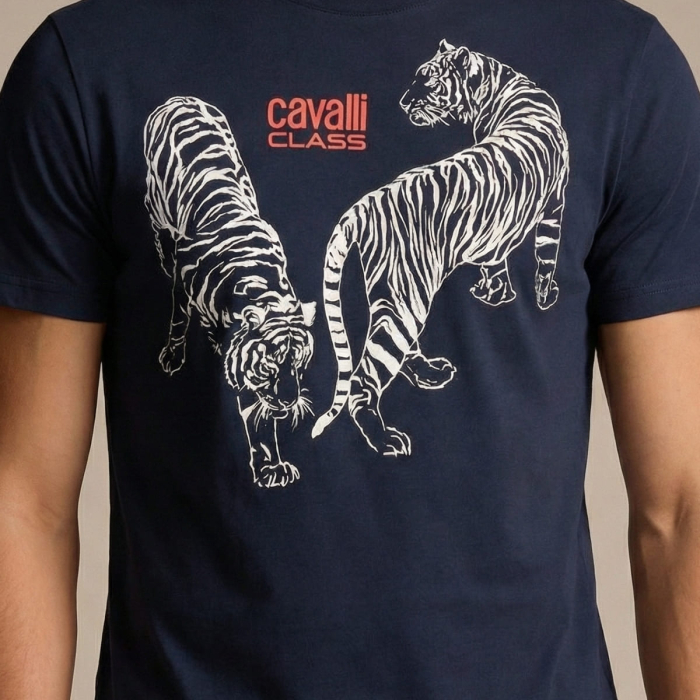 Tricou barbati Cavalli Class albastru model CA-28482 [3]