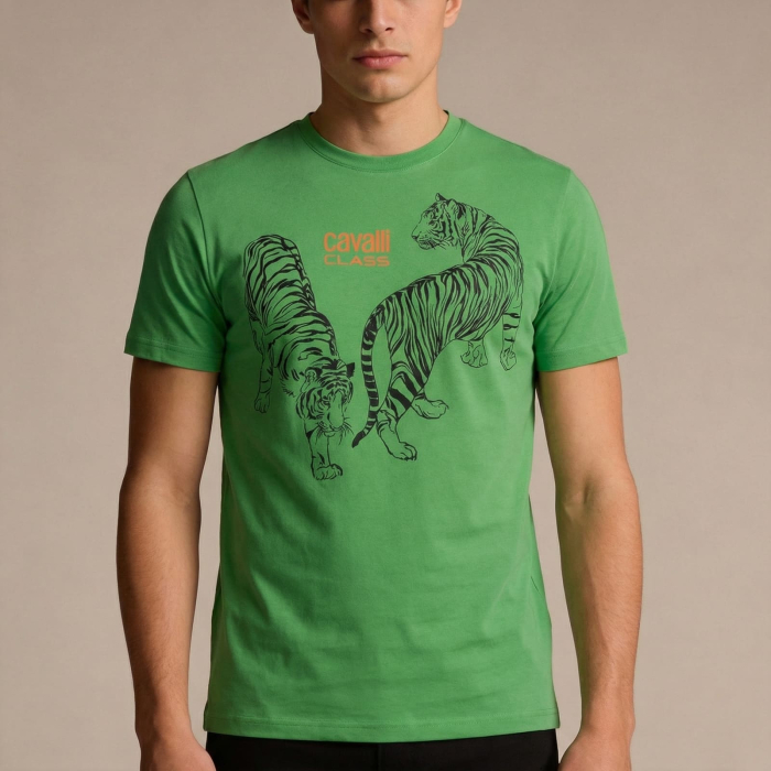 Tricou barbati Cavalli Class verde model CA-28483 [2]