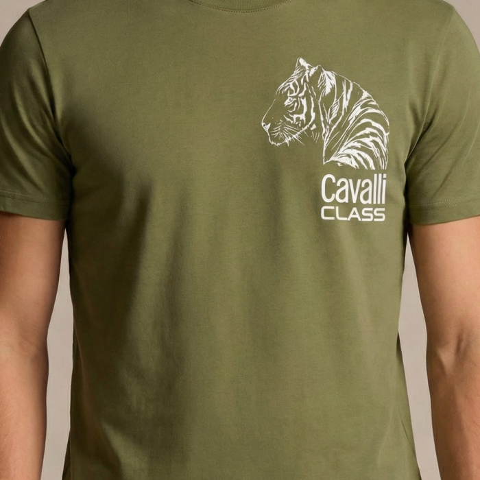 Tricou barbati Cavalli Class verde model CA-28485 [3]