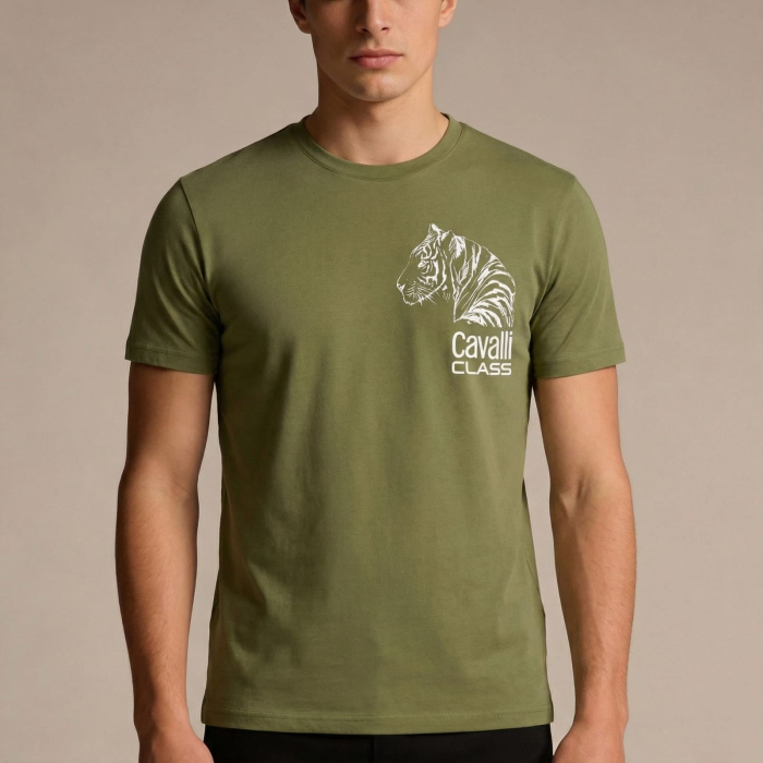 Tricou barbati Cavalli Class verde model CA-28485 [2]