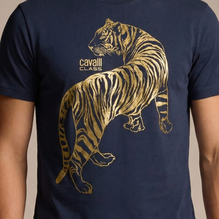 Tricou barbati Cavalli Class albastru model CA-28486 [3]