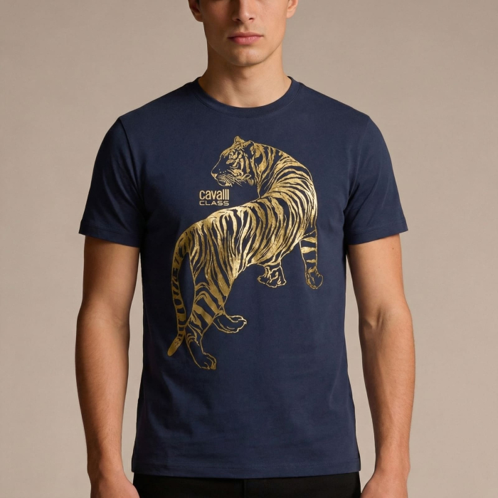 Tricou barbati Cavalli Class albastru model CA-28486 [2]