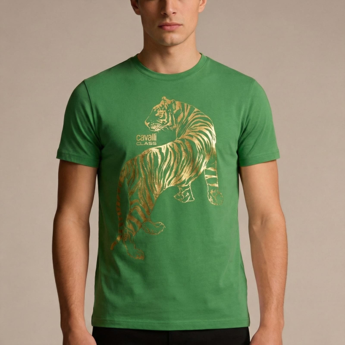 Tricou barbati Cavalli Class verde model CA-28487 [2]