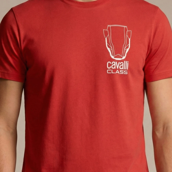 Tricou barbati Cavalli Class rosu model CA-28566 [3]