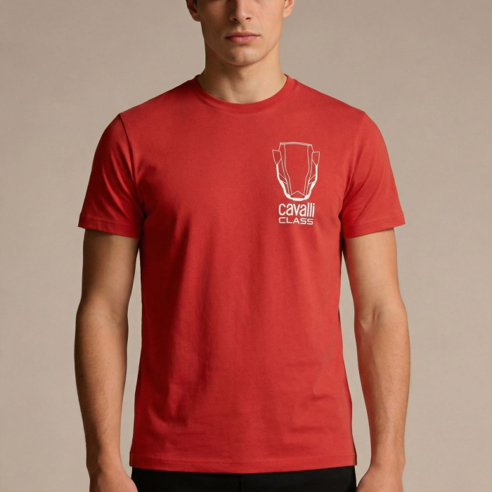 Tricou barbati Cavalli Class rosu model CA-28566 [2]