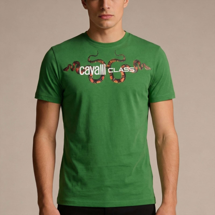 Tricou barbati Cavalli Class verde model CA-28569 [2]