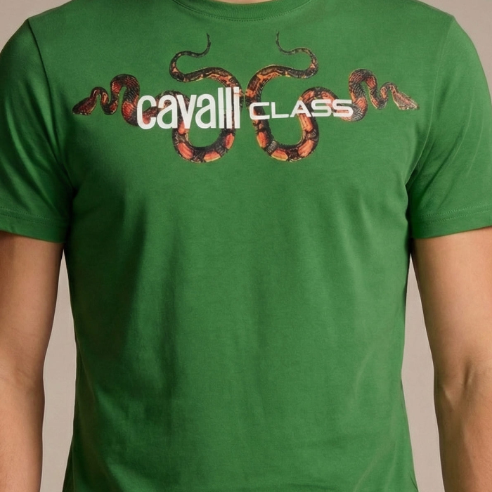 Tricou barbati Cavalli Class verde model CA-28569 [3]
